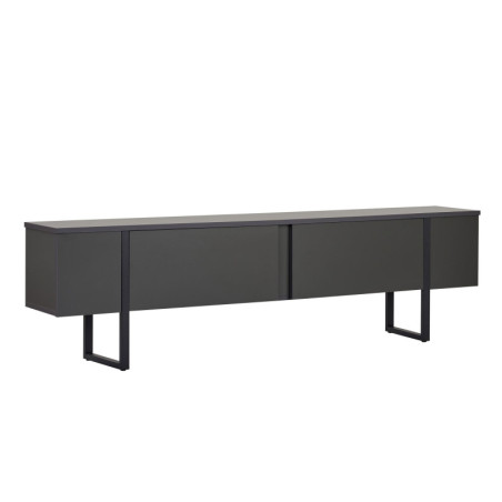 Meuble TV Banc TV en bois MDF mélaminé anthracite et noir 180 x 30 x 50 cm