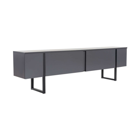 Meuble TV Banc TV en bois MDF mélaminé anthracite et noir 180 x 30 x 50 cm