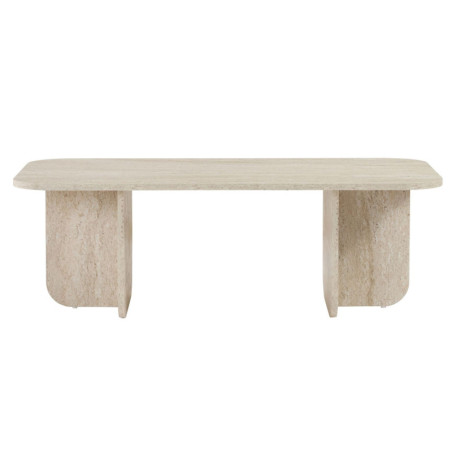 Table basse de salon en bois MDF mélaminé travertin 120 x 60 x 41 cm