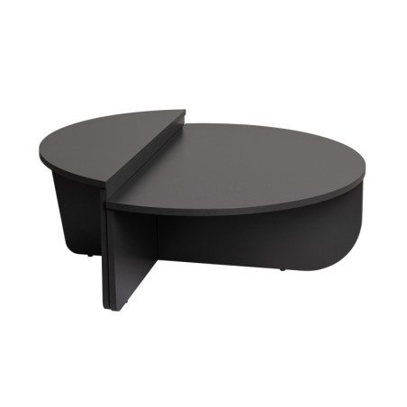 Tables basses gigognes en bois MDF mélaminé anthracite 90 x 60 x 30 cm lot de 2