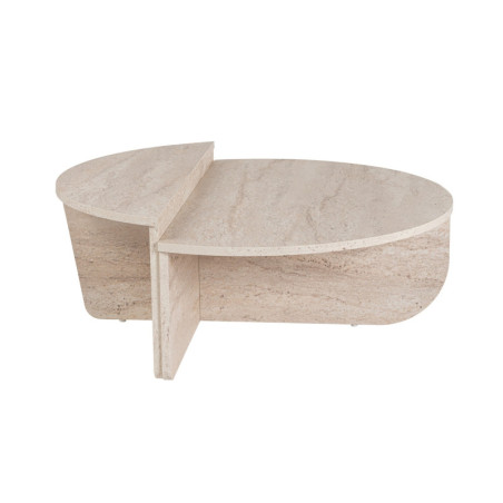 Tables basses gigognes en bois MDF mélaminé travertin 90 x 60 x 30 cm lot de 2