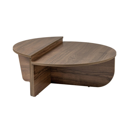 Tables basses gigognes en bois MDF mélaminé noyer 90 x 60 x 30 cm lot de 2