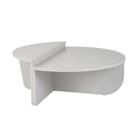 Tables basses gigognes en bois MDF mélaminé blanc 90 x 60 x 30 cm lot de 2