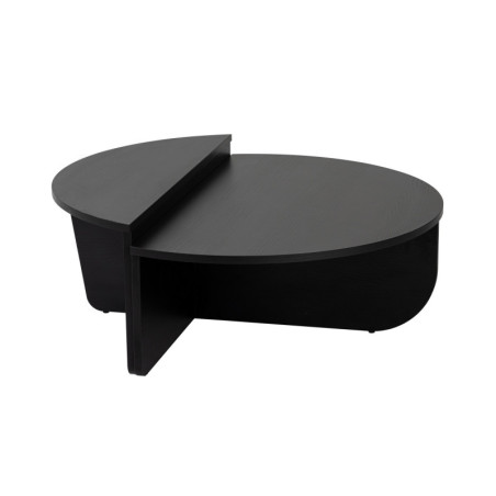 Tables basses gigognes en bois MDF mélaminé bois noir 90 x 60 x 30 cm lot de 2