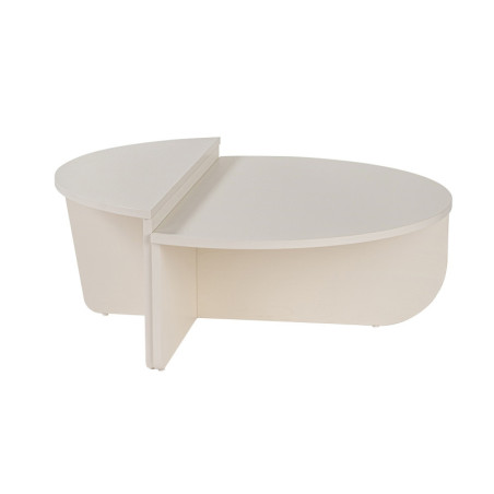 Tables basses gigognes en bois MDF mélaminé bois blanc 90 x 60 x 30 cm lot de 2