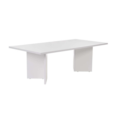 Table basse de salon en bois MDF mélaminé blanc 119 x 60 x 40 cm