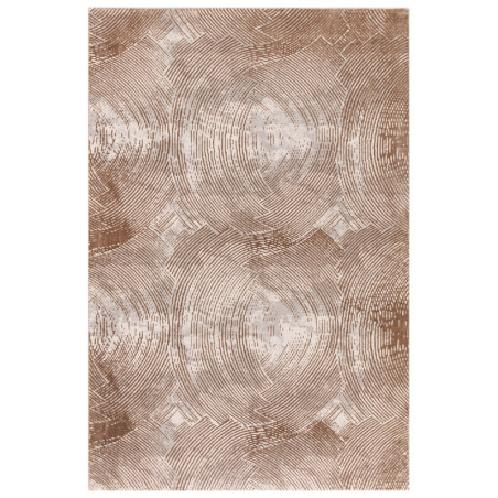 Tapis de salon en polyester vison et blanc 60 x 110 cm