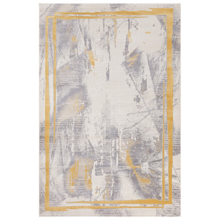 Tapis de salon en polyester crème et doré 120 x 180 cm