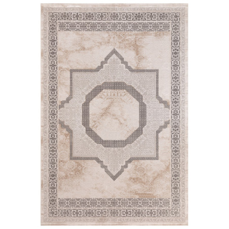 Tapis de salon en polyester crème 120 x 180 cm