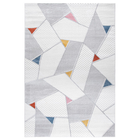 Grand tapis de salon en polyester blanc 200 x 290 cm