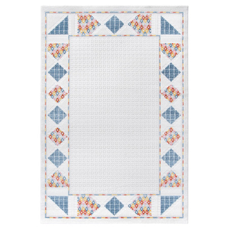 Grand tapis de salon en polyester blanc 200 x 290 cm