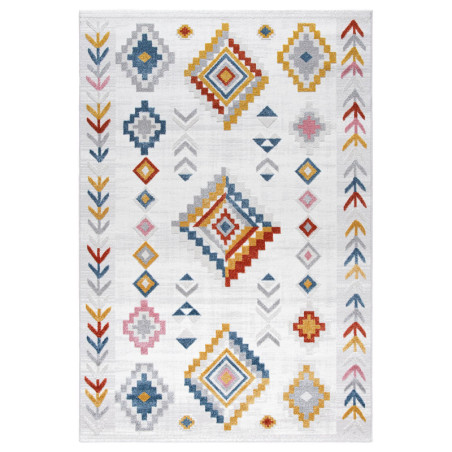Grand tapis de salon en polyester blanc 200 x 290 cm