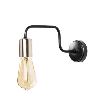 Applique murale Lampe en métal noir et nickel 4 x 28 x 11 cm E27 40 W IP20