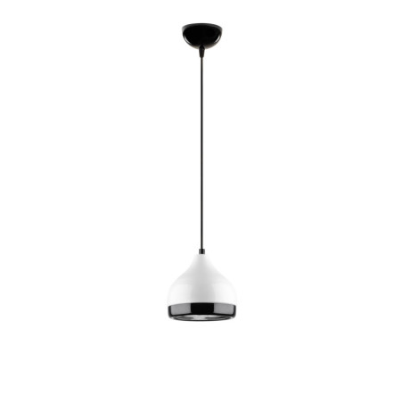 Suspension Luminaire en métal blanc Ø17 cm hauteur réglable 25 à 112 cm E27 40 W IP26