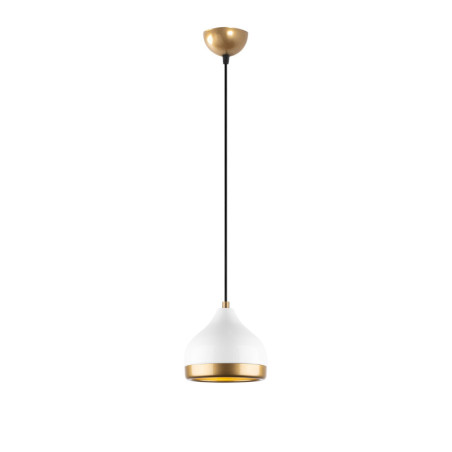 Suspension Luminaire en métal blanc Ø17 cm hauteur réglable 25 à 112 cm E27 40 W IP20