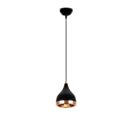 Suspension Luminaire en métal noir et cuivre Ø15 cm hauteur 135 cm E27 40 W IP20