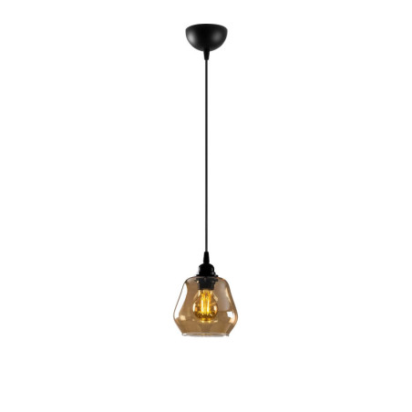 Suspension Luminaire en métal et verre doré et noir Ø15 cm hauteur 110 cm E27 40 W IP20