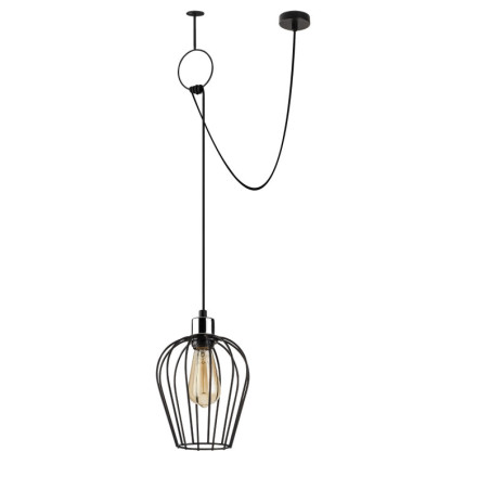 Suspension Luminaire en fer noir 80 x 20 cm hauteur 130 cm E27 40 W IP20 Industriel