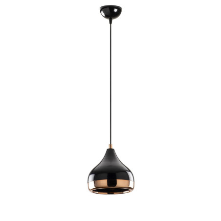Suspension Luminaire en fer noir et cuivre Ø17 cm hauteur 112 cm E27 40 W IP20 réglable