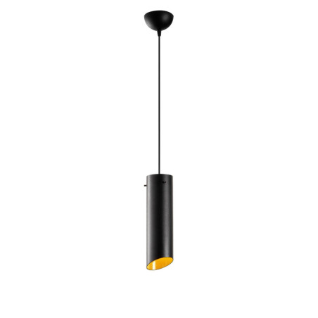 Suspension Luminaire en métal noir et jaune Ø8 cm hauteur 114 cm E27 40 W IP20 réglable