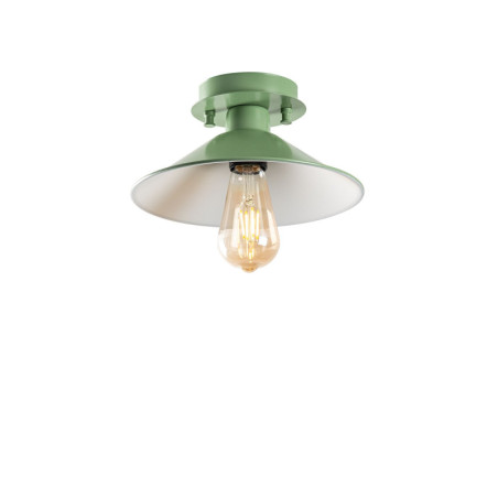 Plafonnier Luminaire en métal vert menthe Ø24 cm hauteur 12 cm E27 40 W IP20