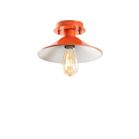 Plafonnier Luminaire en métal orange Ø24 cm hauteur 12 cm E27 40 W IP20