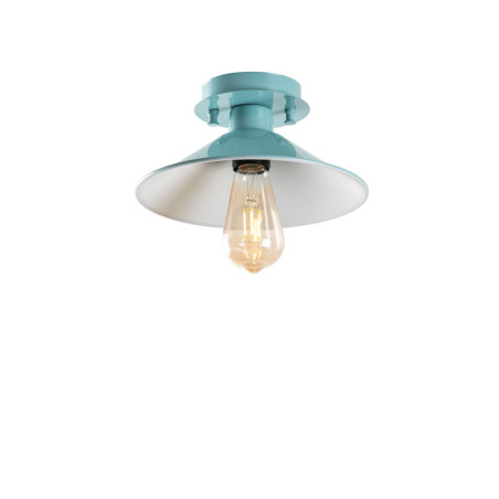 Plafonnier Luminaire en métal turquoise Ø24 cm hauteur 12 cm E27 40 W IP20