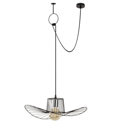 Suspension Luminaire en fer noir 108 x 15 cm hauteur 82 cm E27 40 W IP20