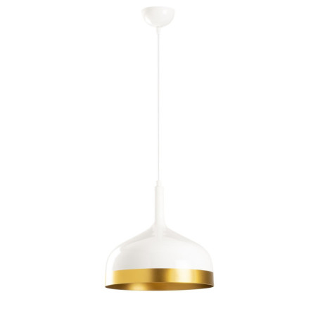 Suspension Luminaire en métal blanc et doré Ø30 cm hauteur 128 cm E27 40 W IP20