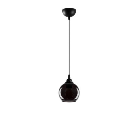 Suspension Luminaire en métal et verre fumé Ø15 cm hauteur 114 cm E27 40 W IP20