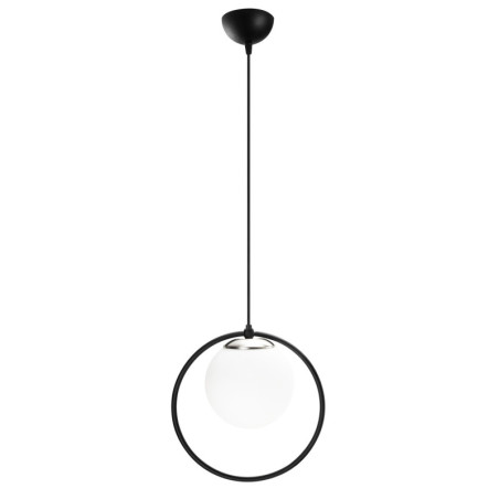 Suspension Luminaire en métal et verre noir et blanc Ø26 cm hauteur 126 cm E27 40 W IP20