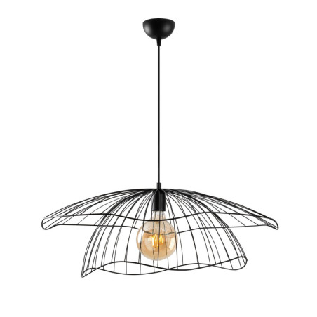 Suspension Luminaire en métal noir Ø70 cm hauteur 124 cm E27 40 W IP20