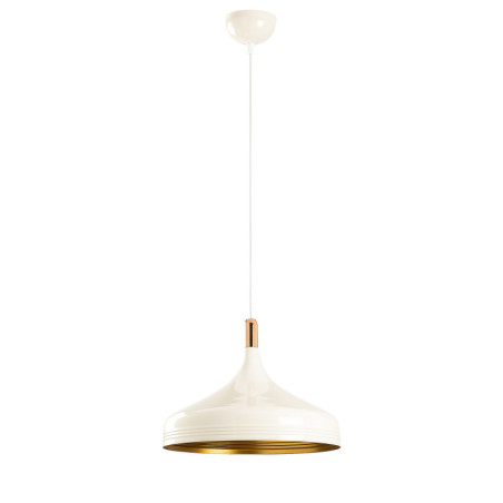 Suspension Luminaire en métal blanc doré et cuivre Ø36 cm hauteur 124 cm E27 40 W IP20