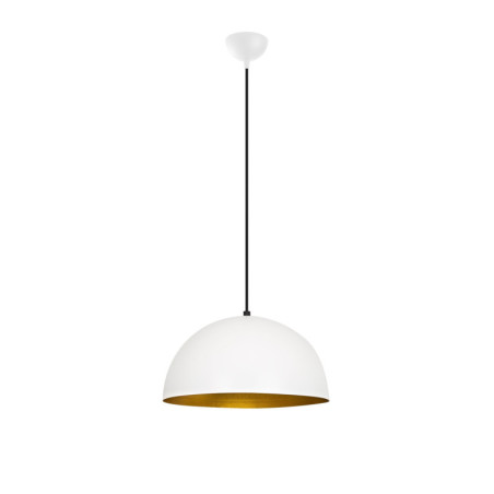 Suspension Luminaire en métal blanc et doré Ø40 cm hauteur 116 cm E27 40 W IP20