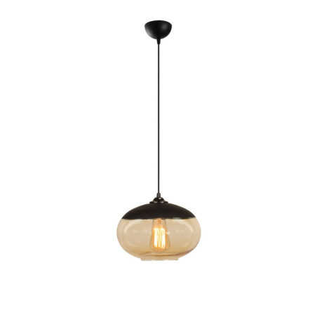 Suspension Luminaire en fer noir et miel Ø25 cm hauteur 113 cm E27 40 W IP20