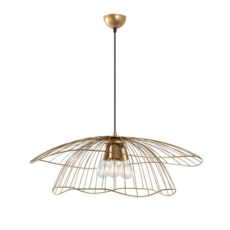 Suspension Luminaire en métal doré Ø70 cm hauteur 124 cm 3 lumières E27 40 W IP20