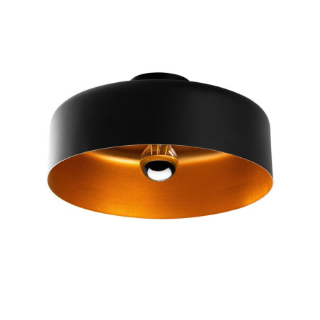 Plafonnier Luminaire en métal noir Ø35 cm hauteur 18 cm E27 40 W IP20
