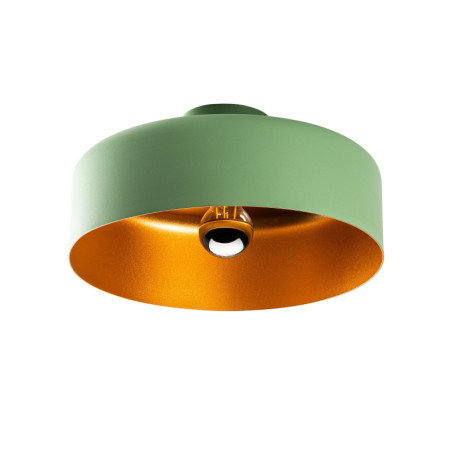 Plafonnier Luminaire en métal vert Ø35 cm hauteur 18 cm E27 40 W IP20