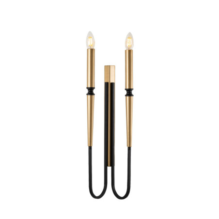 Applique murale Lampe en métal noir 18 x 58 x 12 cm 2 lumières E14 40 W IP20
