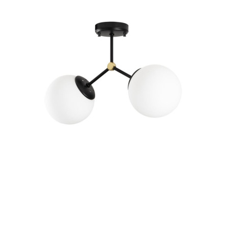 Plafonnier Luminaire en métal noir et blanc 44 x 15 x 28 cm 2 lumières E27 40 W IP20