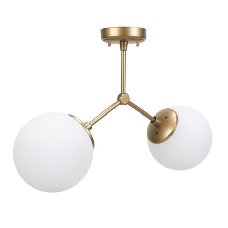 Plafonnier Luminaire en métal jaune et blanc 44 x 15 x 28 cm 2 lumières E27 40 W IP20 Scandinave