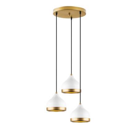 Lustre Luminaire en métal blanc - L 37 × P 17 × H 111 cm - 3 x E27 Max 40W - Hauteur réglable 25 à 111 cm - IP20
