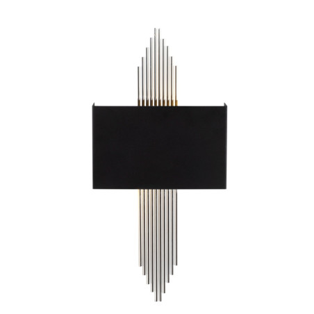 Applique murale Lampe en métal noir et argent - L 75 × P 10 × H 22 cm - E27 Max 40W - IP20 - Moderne