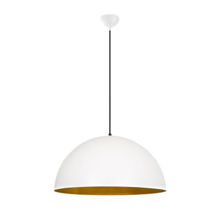Suspension Luminaire en métal blanc et doré Ø60 cm hauteur 126 cm E27 40 W IP20 réglable Moderne