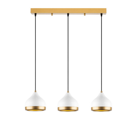 Suspension Luminaire en métal blanc 67 x 17 cm hauteur 111 cm 3 lumières E27 40 W IP20 réglable