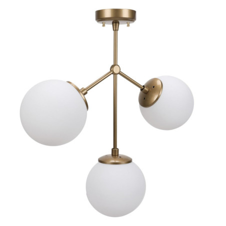 Suspension Luminaire en métal et verre blanc 43 x 15 x 43 cm 3 lumières E27 40 W IP20