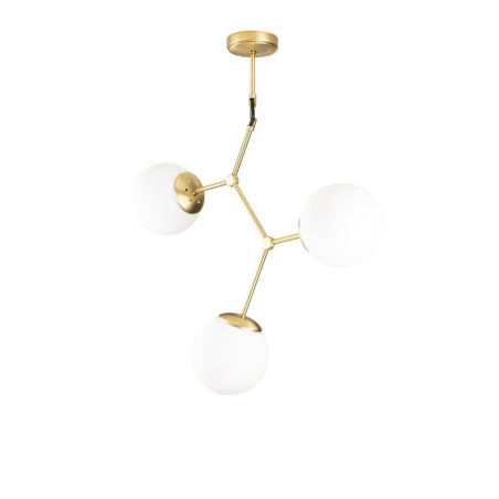 Suspension Luminaire en métal et verre jaune et blanc 55 x 15 x 65 cm 3 lumières E27 40 W IP20 Moderne