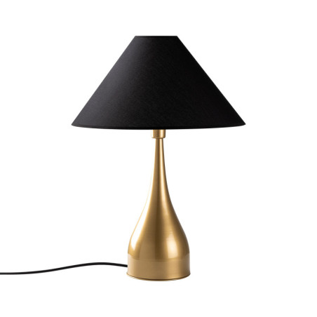 Lampe de table Lampe à poser en métal et tissu doré et noir Ø50 cm hauteur 68 cm E27 40 W IP20