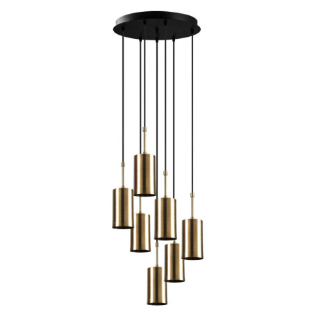 Suspension Luminaire en métal doré et noir Ø43 cm hauteur 120 cm 7 lumières E27 40 W IP20 réglable
