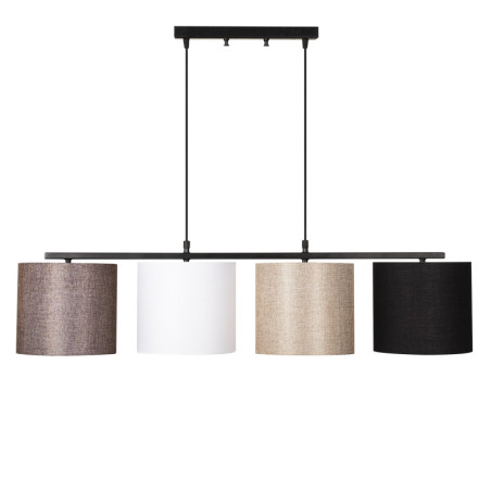 Suspension Luminaire en métal et tissu multicolore 110 x 25 cm hauteur 120 cm 4 lumières E27 40 W IP20 réglable Scandinave